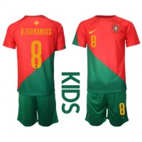 Portugal Bruno Fernandes #8 Hemmadräkt Barn VM 2022 Kortärmad (+ Korta byxor)